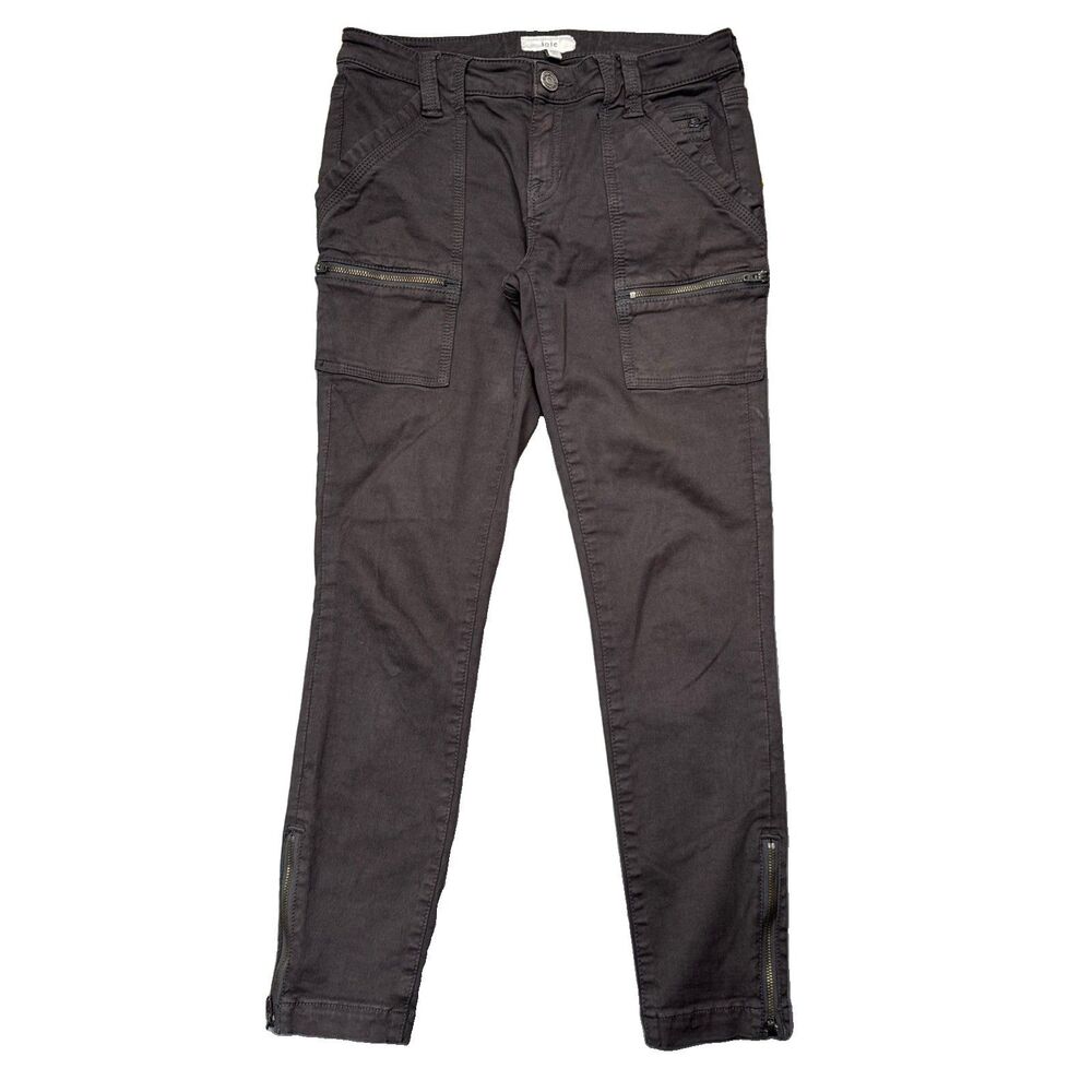 Joie Stretch Utility Ankle Zip Crop Pants Dark Gray -  Size 26 (28x26.5)